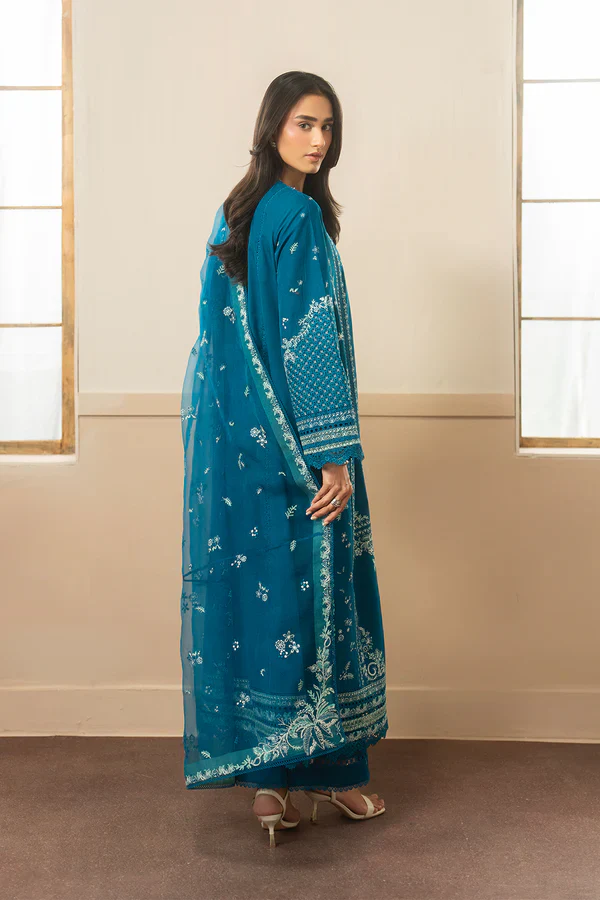 AYZEL WHISPERS  EMBROIDERED LAWN OLIVE - Image 5