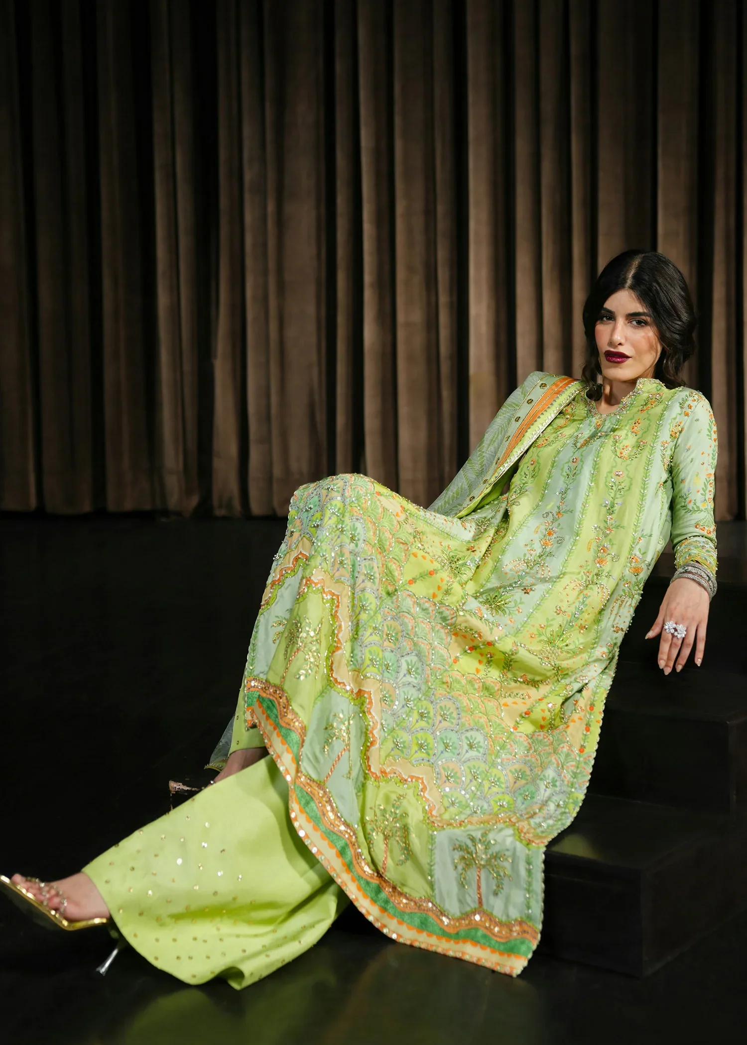 CRIMSON WEDDING RANG RALLI LIME 3PC - Image 6