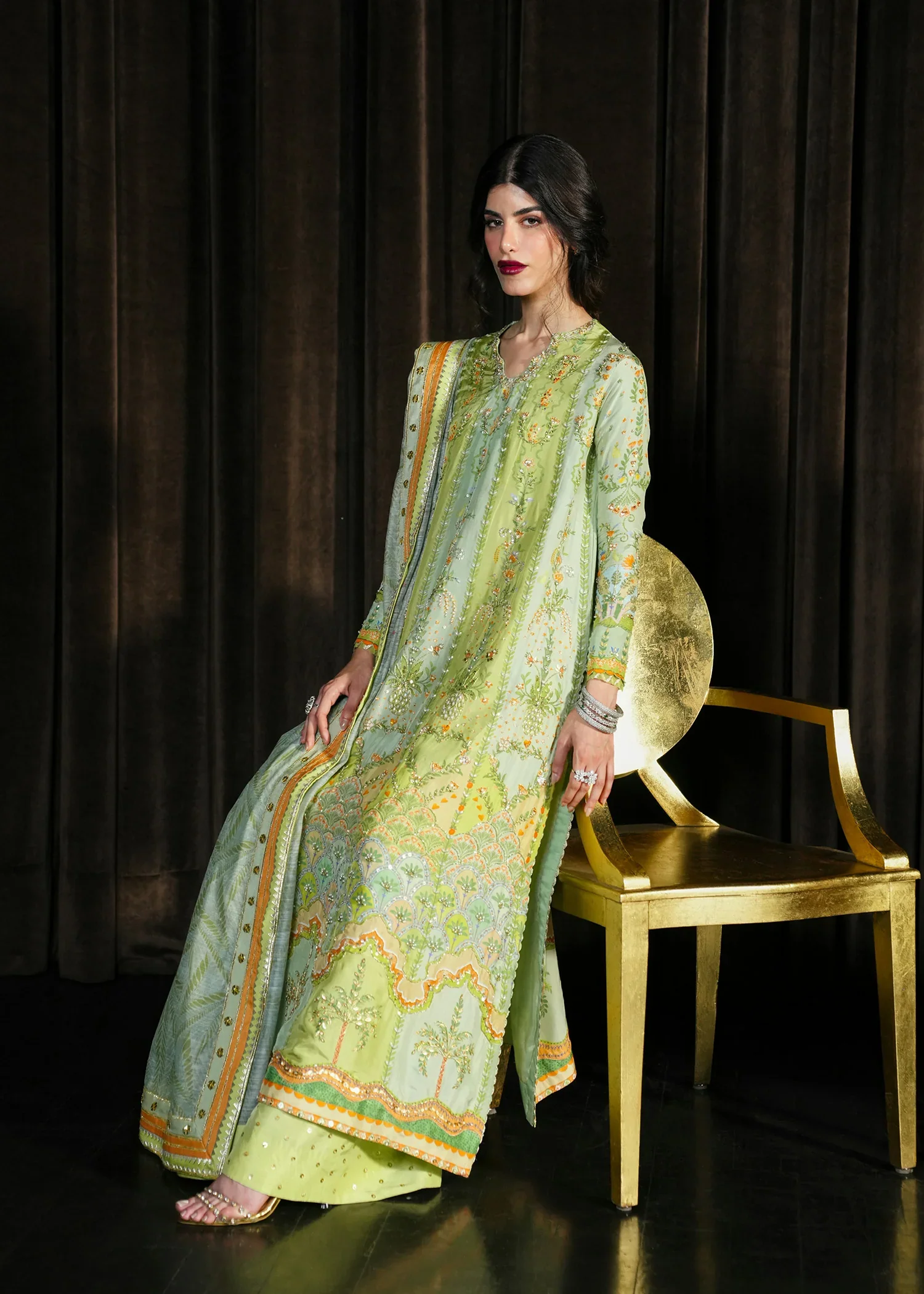 CRIMSON WEDDING RANG RALLI LIME 3PC - Image 9
