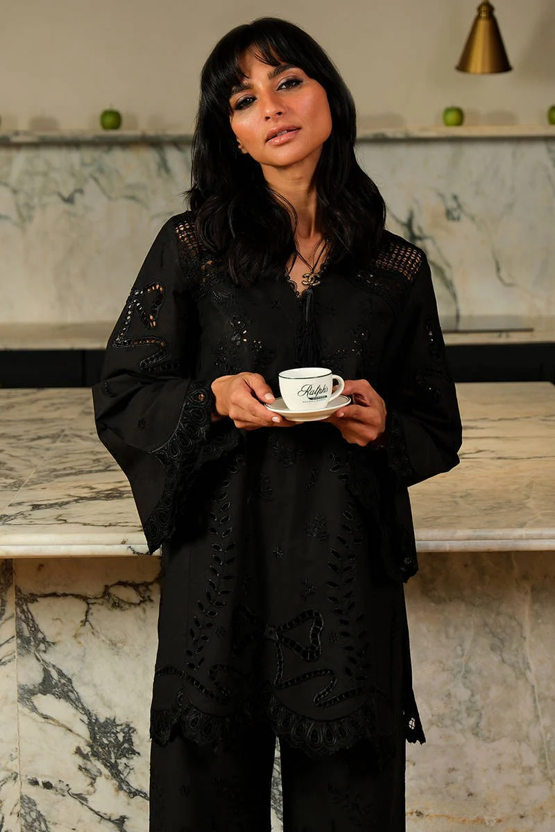 FARIDA HASAN BLACK BLOOM SET 2PC - Image 2