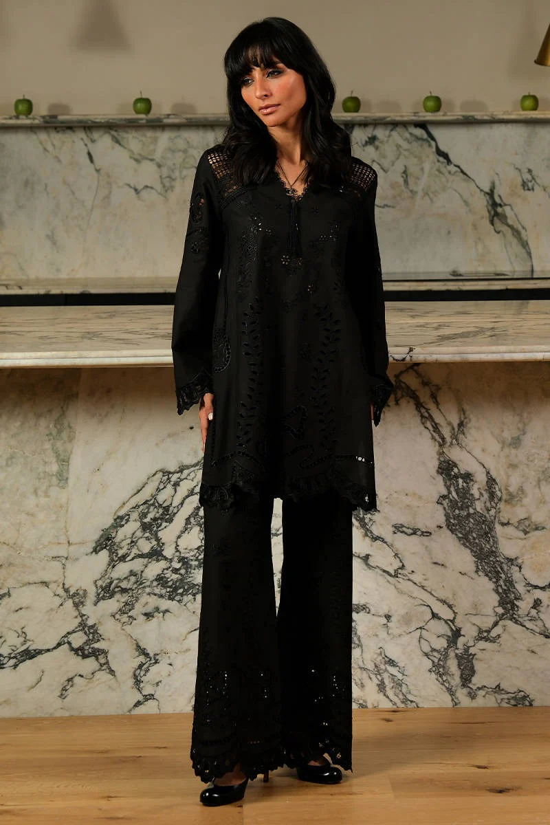 FARIDA HASAN BLACK BLOOM SET 2PC - Image 3