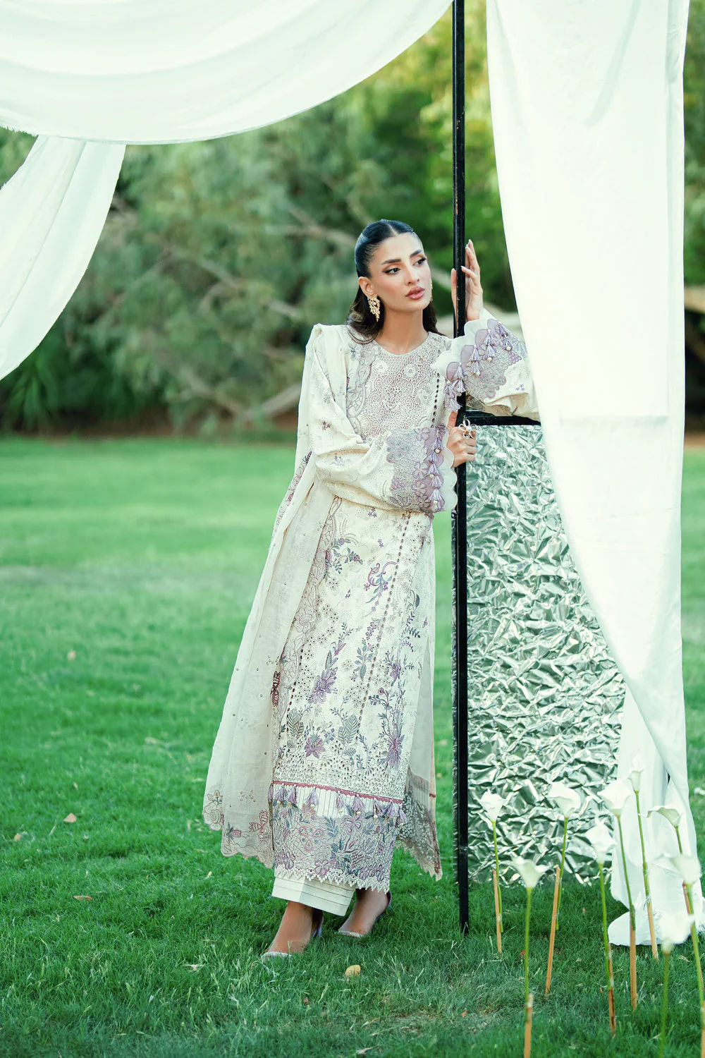 FLORENT EMBROIDERED LAWN  FED-2B - Image 8
