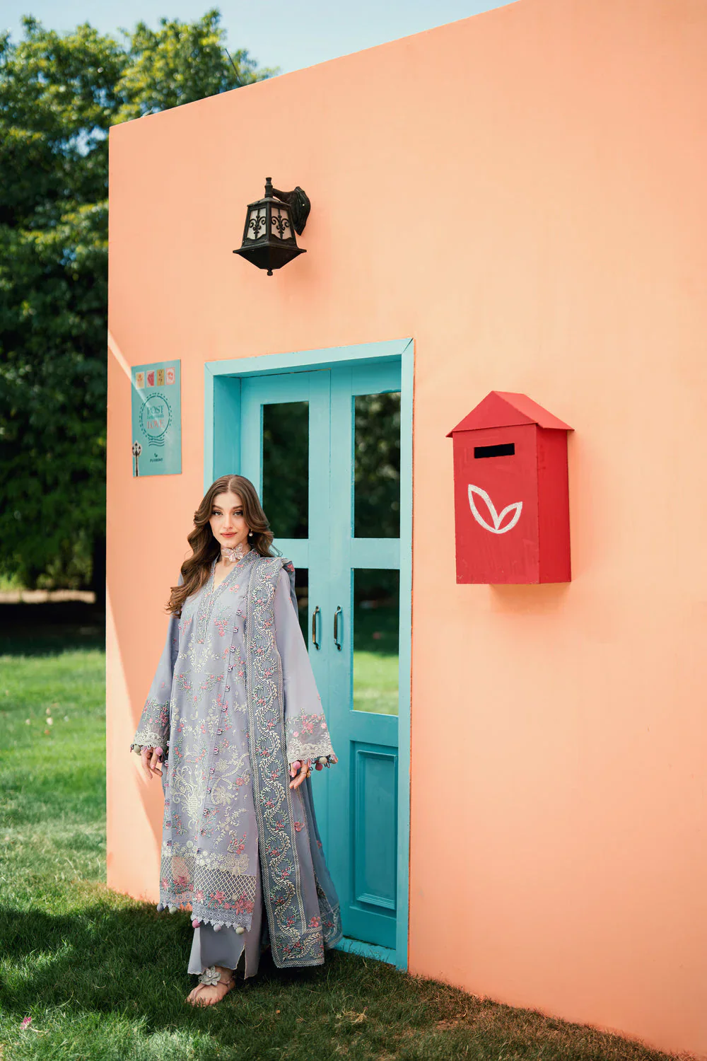 FLORENT EMBROIDERED LAWN  FED-4B - Image 4