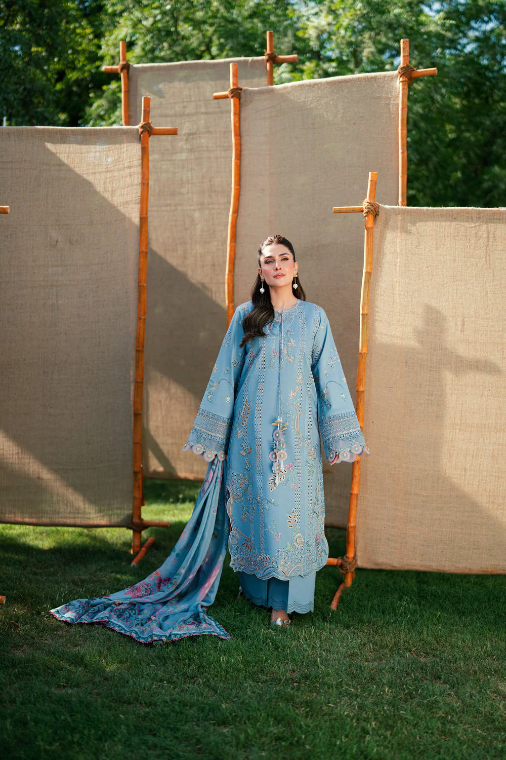 FLORENT EMBROIDERED LAWN  FED-7B - Image 2