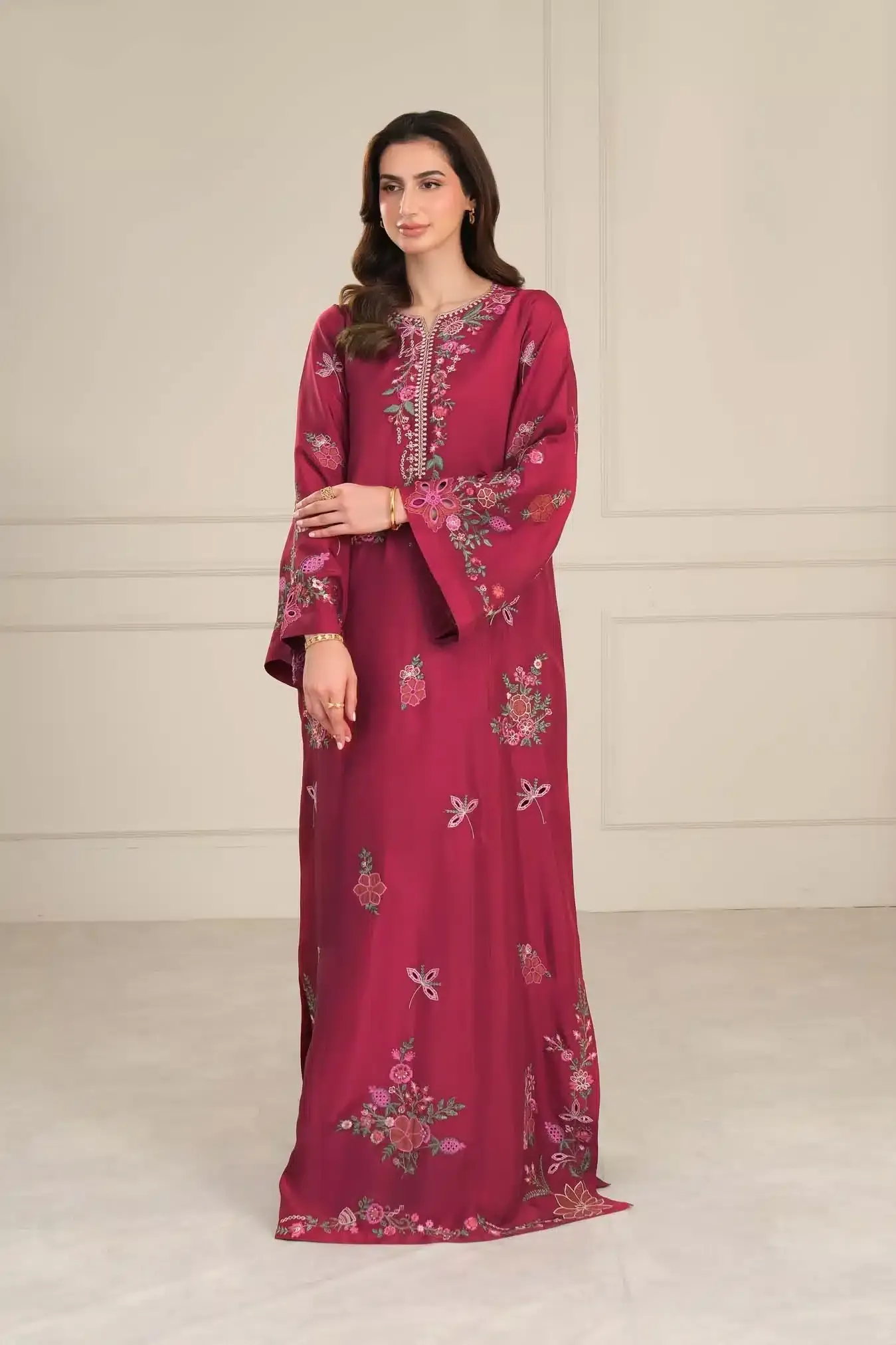 NOOR BY SAADIA ASAD D-04 GARNET RED - Image 4