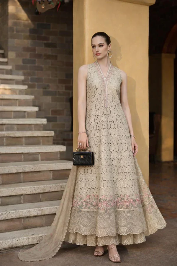 NOOR BY SAADIA ASAD LUXURY SCHIFFLI LASERKARI D5 - A - Image 5