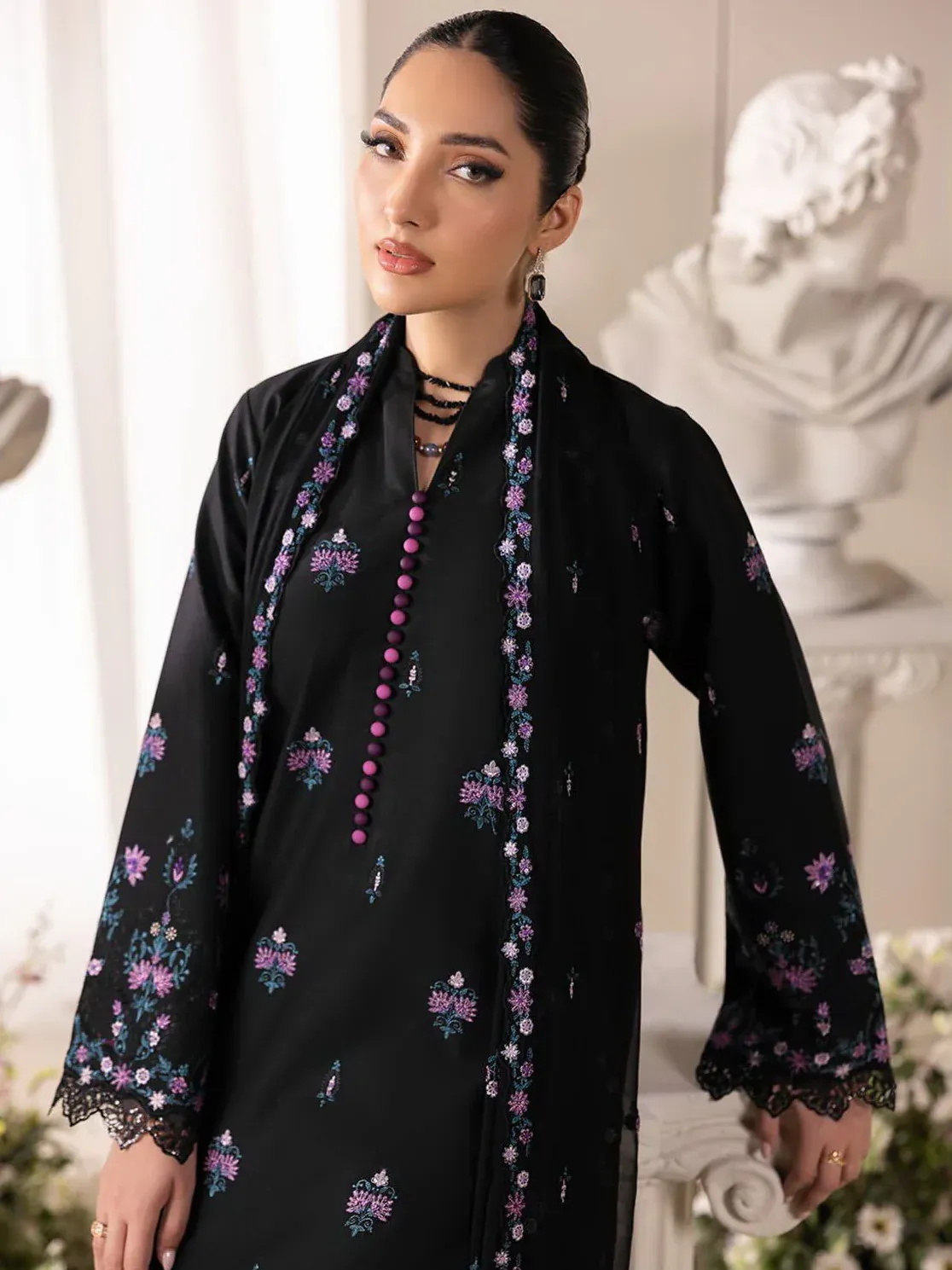 RAJBARI EXCLUSIVE EMBROIDERED CHIFFON D-01 - Image 4