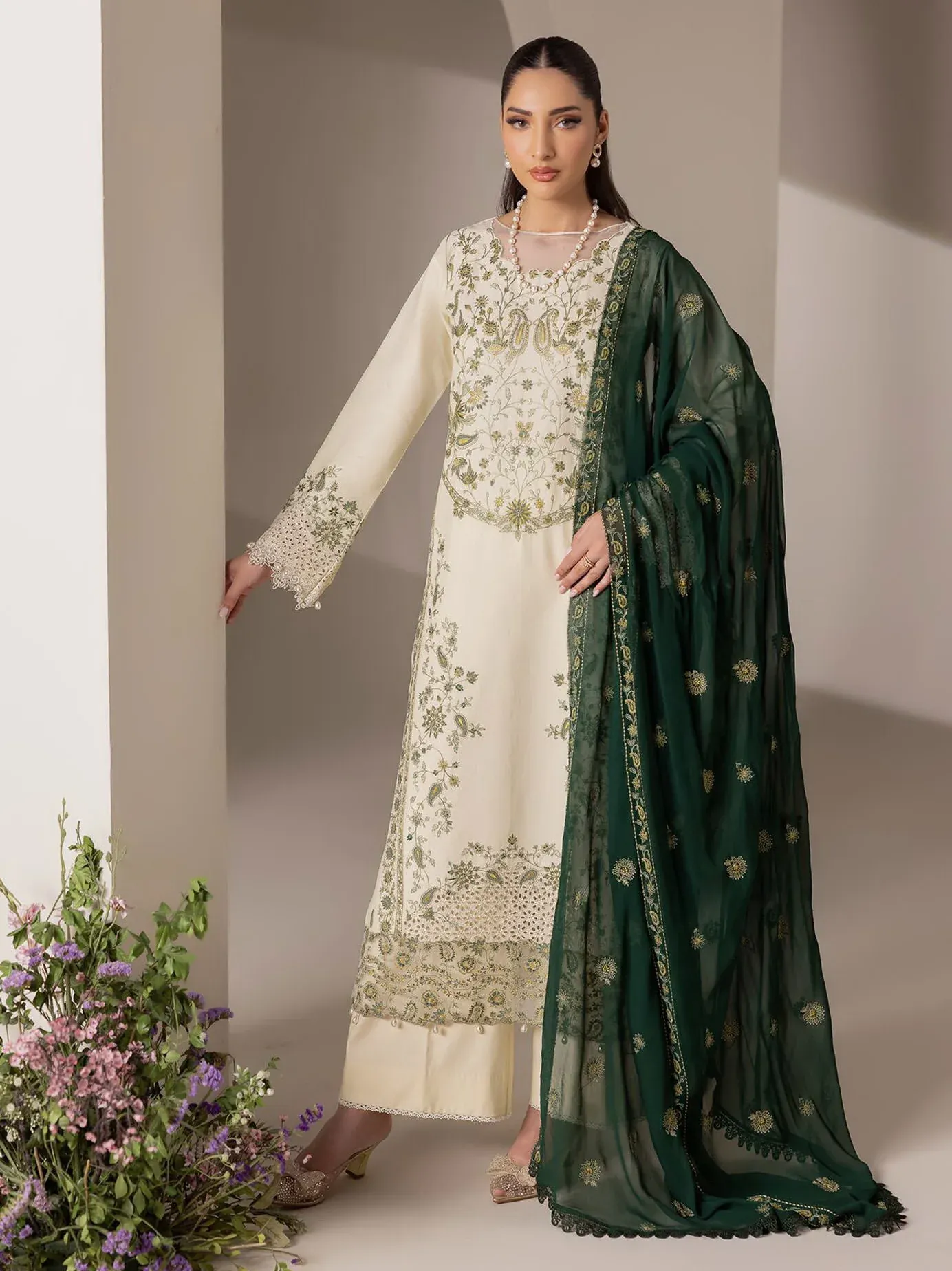RAJBARI EXCLUSIVE EMBROIDERED CHIFFON D-05 - Image 2
