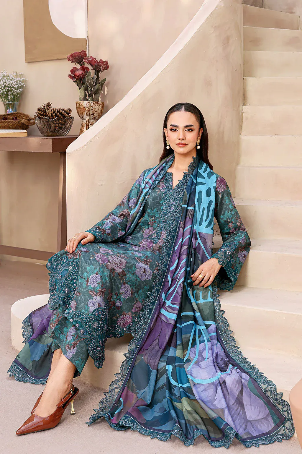RAMSHA NAQSH EMBROIDERED RAWSILK RS-03 - Image 3