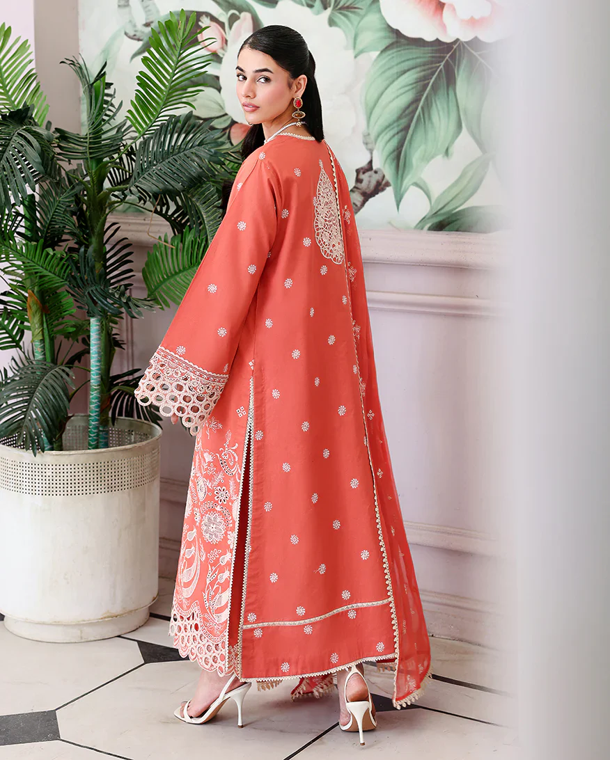 ROHEENAZ VEIL OF SUMMER CHIKANKARI SOLEIL BLANC - Image 4