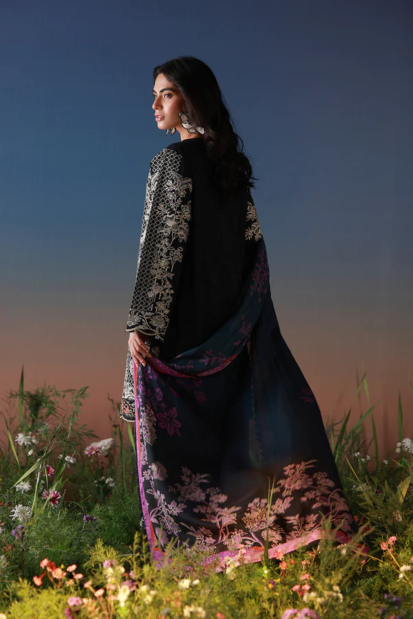 SAHAR MIRHA  EMBROIDERED LAWN NOIR ECRU - Image 7