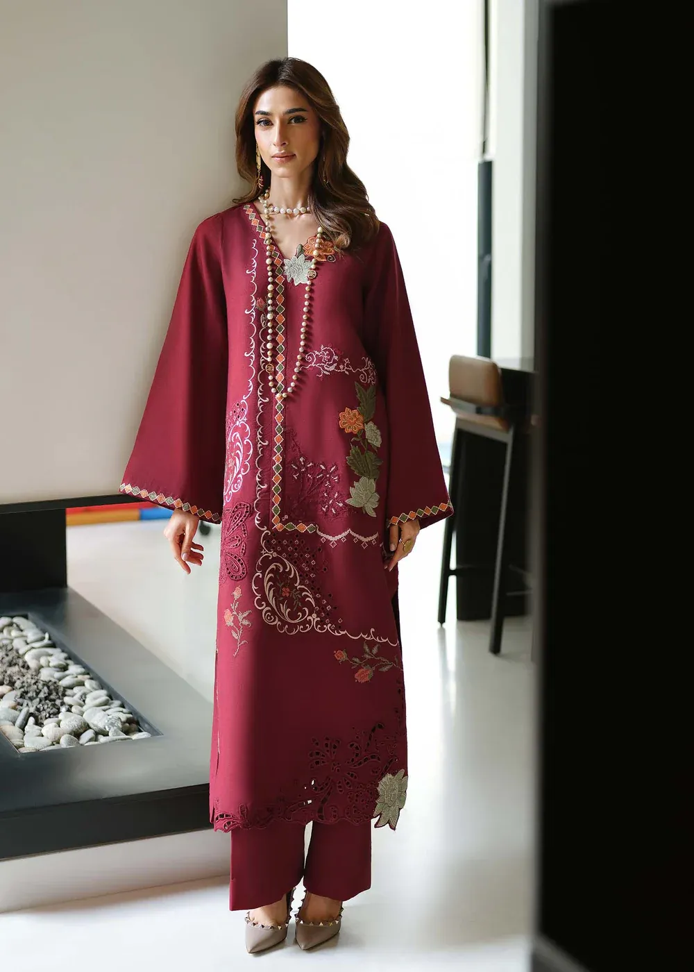 SAIRA SHAKIRA SABLE RED 2PC - Image 2