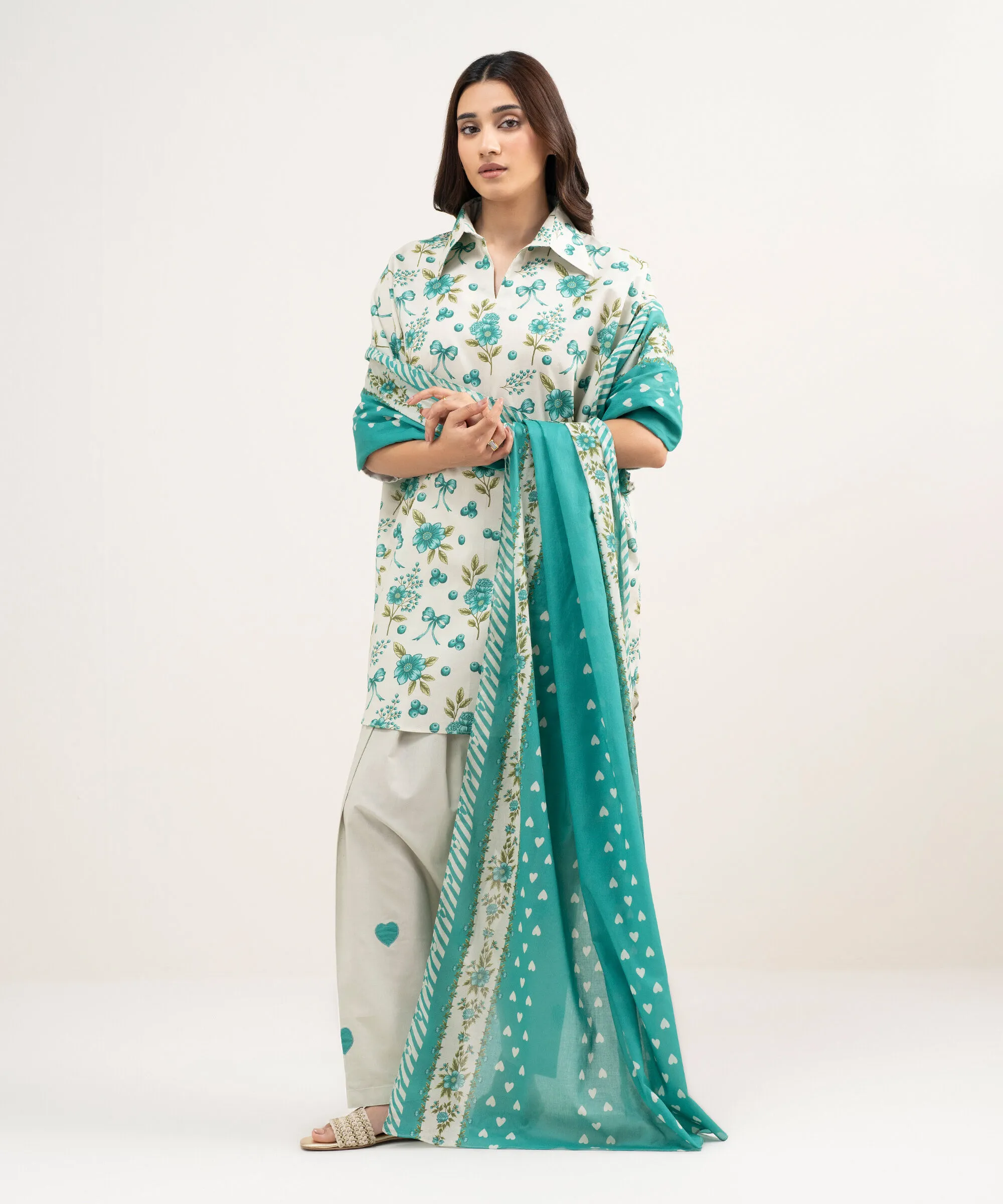 SAPPHIRE PRINTED LAWN U2D-DDS26V3-13 2PC - Image 2