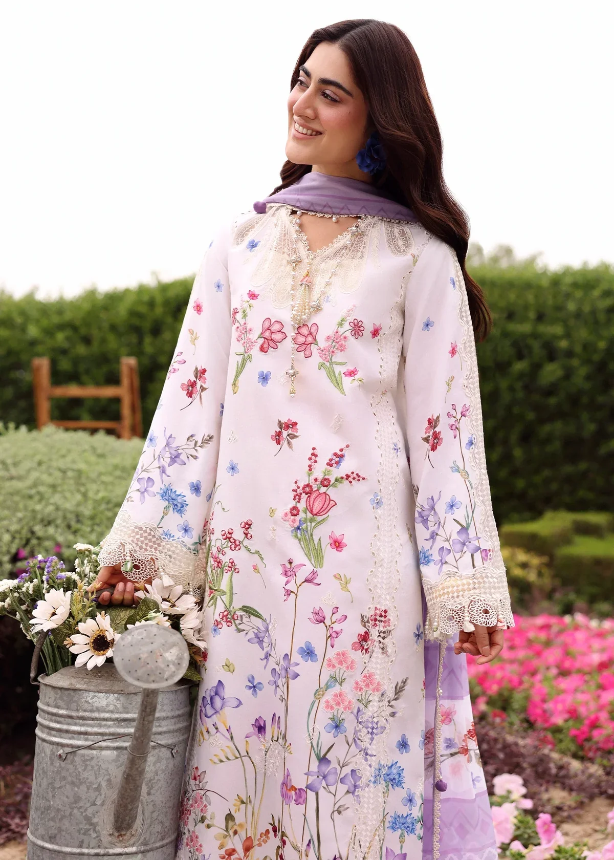 SARDINIA EMBROIDERED LAWN EID LAVENDER CLOUDS - Image 5