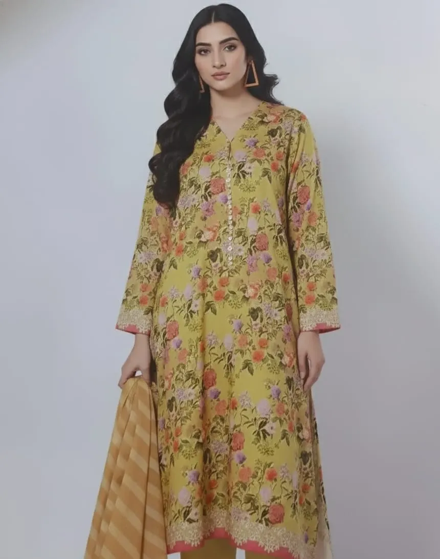 STITCHED BY CC AME230401-YELLOW  3PC - Image 2